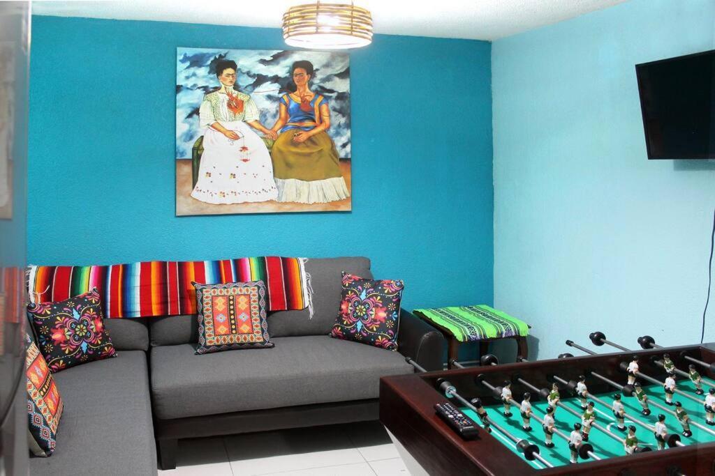 Colorida Casa Azul En Texcoco Centro Wifi Cocina Villa Texcoco de Mora Luaran gambar
